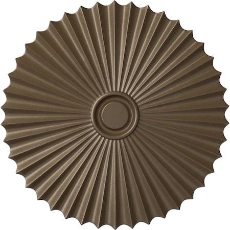 Ekena Millwork Shakuras Ceiling Medallion (For Canopies up to 5 3/4"), Hand-Painted Warm Silver, 33 7/8"OD x 2"P CM34SHWSS